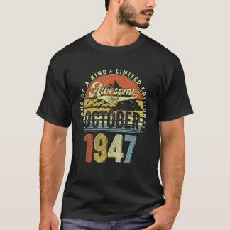 75 Jahre alt Phantastisch seit Oktober 1947 75. Ge T-Shirt