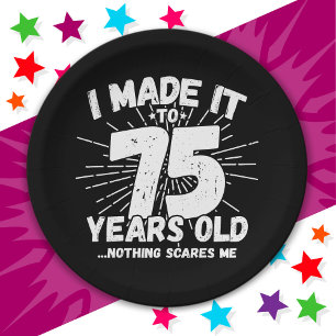 75 Jahre alt Sarcastic Meme Funny 75. Geburtstag Pappteller