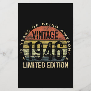 75 Jahre alte Geschenke Vintag 1946 Geburtstag Briefpapier
