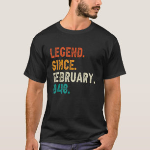 75 Jahre alte Legende seit Februar 1948 75. Geburt T-Shirt