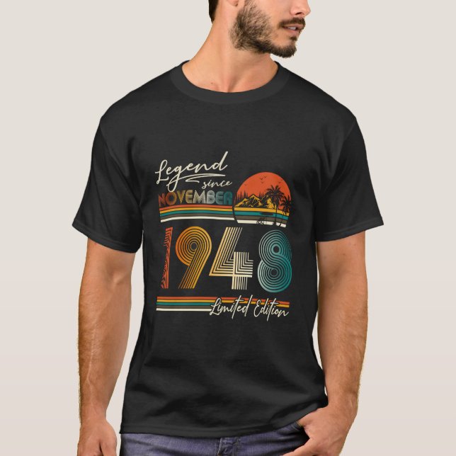 75 Jahre alte Legende seit November 1948 75. Gebur T-Shirt (Vorderseite)