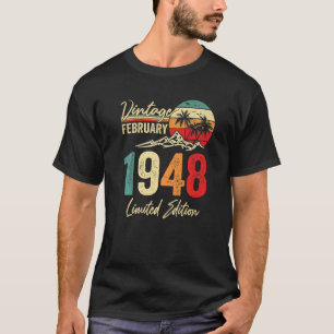 75 Jahre alte Vintage Februar 1948 75. Geburtstag T-Shirt
