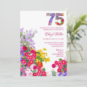 75 Jahre Elegant Garden Floral – 75. Geburtstag Einladung