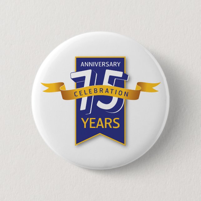 75 Jahre Jubiläumsdesign Button (Vorderseite)