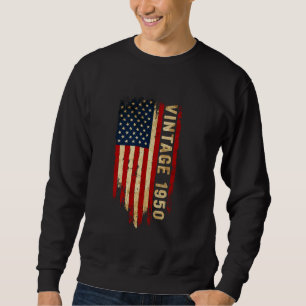 75 Jahre Vintag 1950 Amerikanische Flagge 75. Gebu Sweatshirt