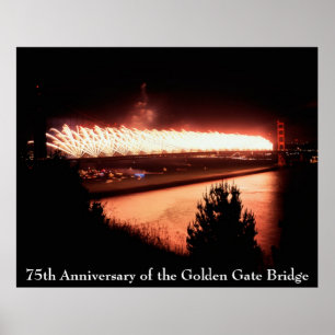 75. Jahrestag Golden gate bridges Poster