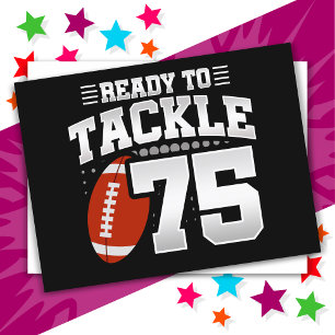 75-jähriger Tackle-Fußballparty 75. Geburtstag Postkarte
