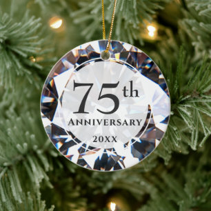 75. Jubiläum Diamond Foto Personalisiert Keramik Ornament
