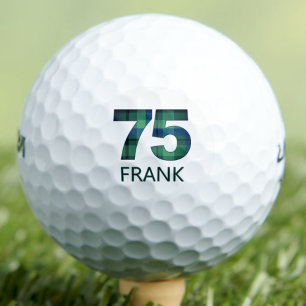 75. Kariertes Geschenk für Onkel - 75 und Legendär Golfball