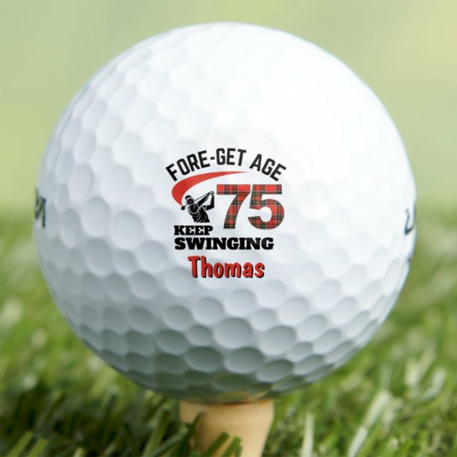 75. Kariertes Geschenk für Stepdad - FORE-get Age Golfball (Von Creator hochgeladen)