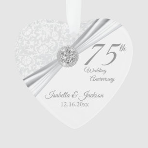 75. oder 60. Diamond Wedding Anniversary Keepake Ornament