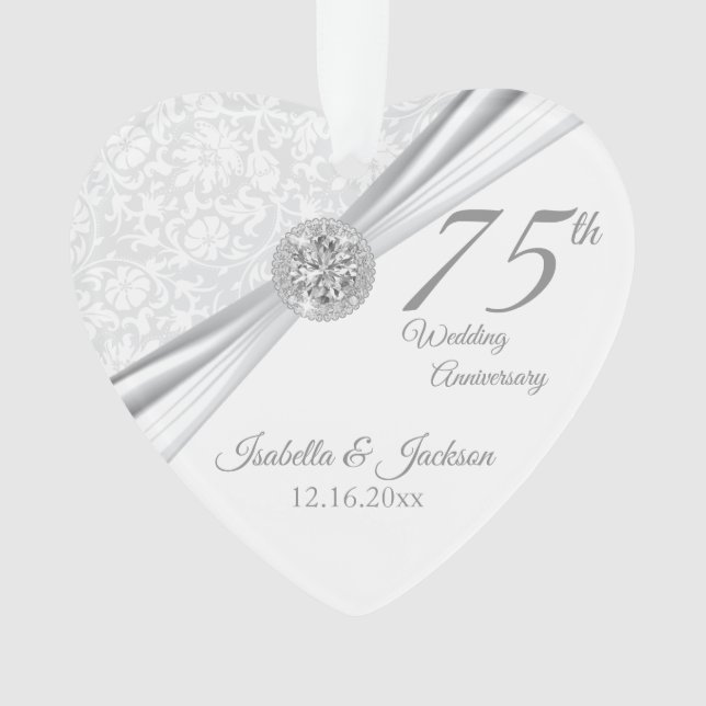 75. oder 60. Diamond Wedding Anniversary Keepake Ornament (Vorderseite)