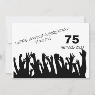75. Party Einladung mit jubelnden Menschenmengen
