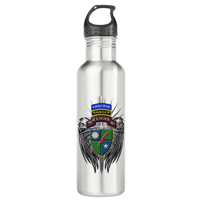 75. Ranger Regiment Custom Edelstahlflasche (Vorderseite)