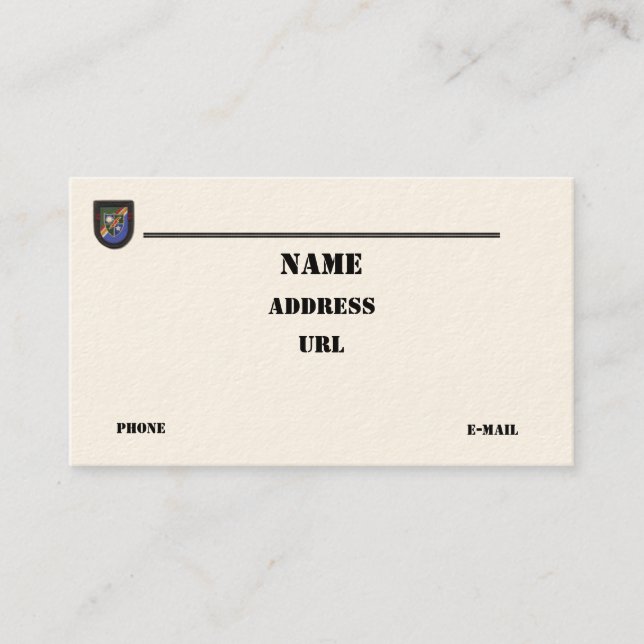 75. Ranger Regiment Rangers im Flugzeug Tierärzte  Visitenkarte (Vorderseite)