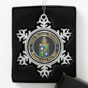 75. Ranger-Regiment Schneeflocken Zinn-Ornament