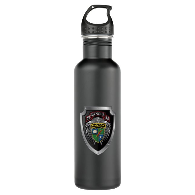 75. Ranger Regiment Stainless Shield Edelstahlflasche (Vorderseite)