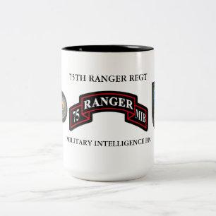 75. RANGERREGIMENT MILITÄRISCHE INTELLIGENZ BN ZWEIFARBIGE TASSE