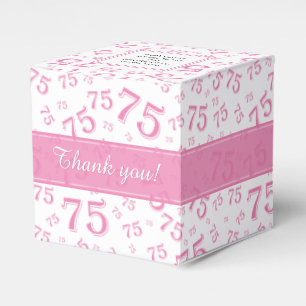 75. Rosa/weißes Zahlmuster des Geburtstages Geschenkschachtel