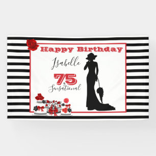 75 & SENSATIONAL 75. Geburtstagsparty Banner