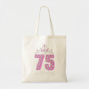 75 und fabulous 75. Geburtstag Diamond Crown Gesch Tragetasche