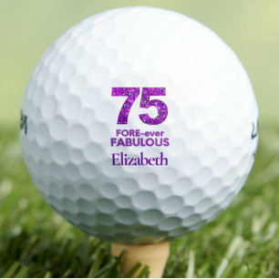 75 VOR-ever Fabulous 75. Geburtstag Purple Flowers Golfball