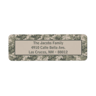 .75"x2.25" ARMY ACU Camouflage Rücksendeadresse-Et