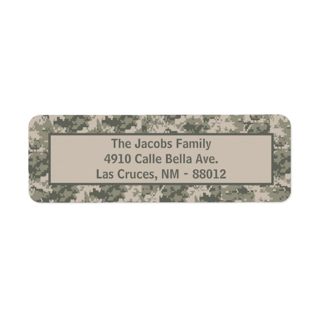 .75"x2.25" ARMY ACU Camouflage Rücksendeadresse-Et (Vorne)
