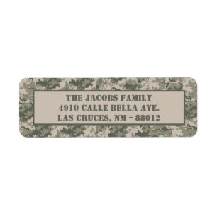 .75"x2.25" ARMY ACU Camouflage Rücksendeadresse-Et