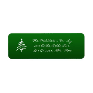 .75"x2.25" Grün Weihnachten Tannenbaum Rücksendeet