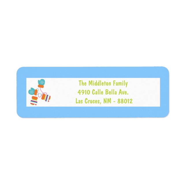 .75"x2,25" Modernes Farbton Mitten Rückgabezeichen (Vorne)