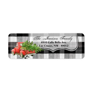 .75"x2.25" Rücksendeadresse Etikett XMAS Truck Buf