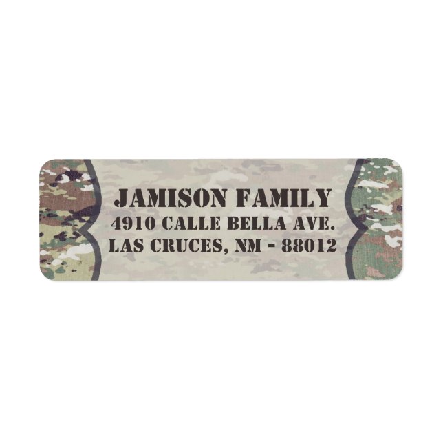 .75"x2.25" Rücksendeadresse Label Army OCP Camoufl (Vorne)