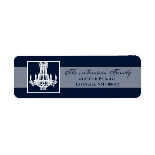.75"x2.25" Rücksendeadresse Label Crystal Chandeli (Vorne)