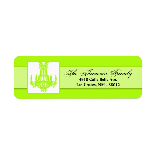 .75"x2.25" Rücksendeadresse Label Crystal Chandeli (Vorne)
