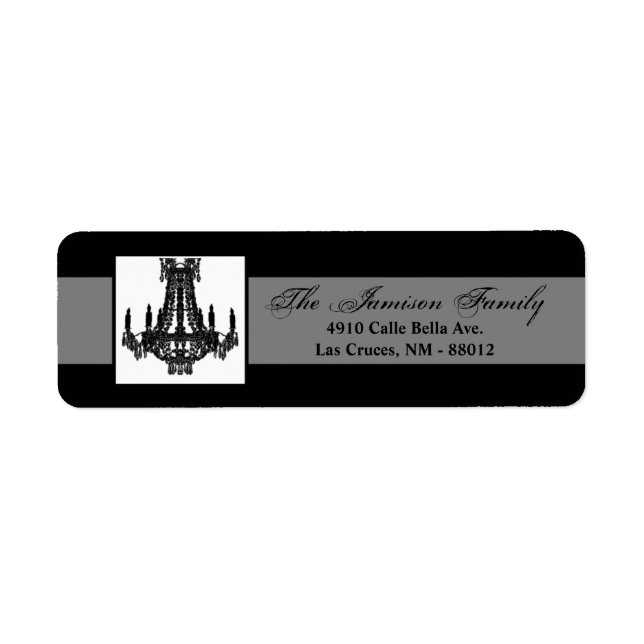 .75"x2.25" Rücksendeadresse Label Crystal Chandeli (Vorne)