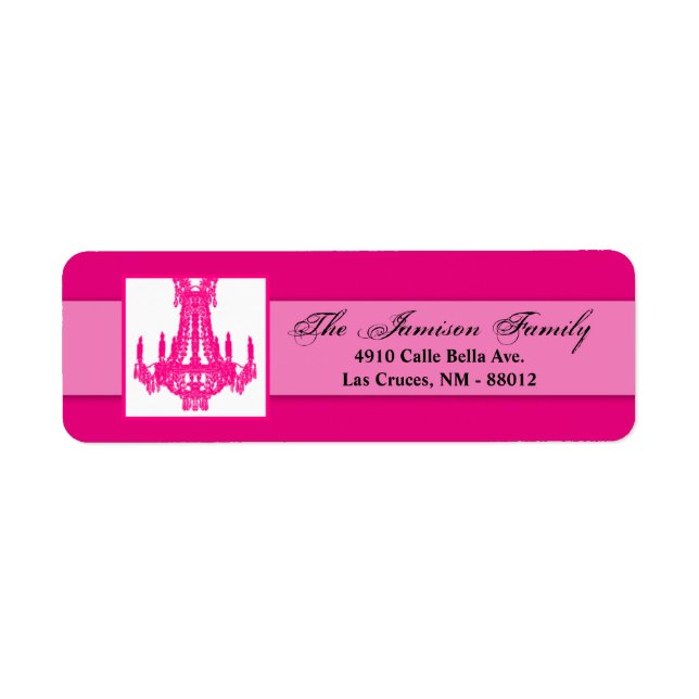 .75"x2.25" Rücksendeadresse Label Crystal Chandeli (Vorne)