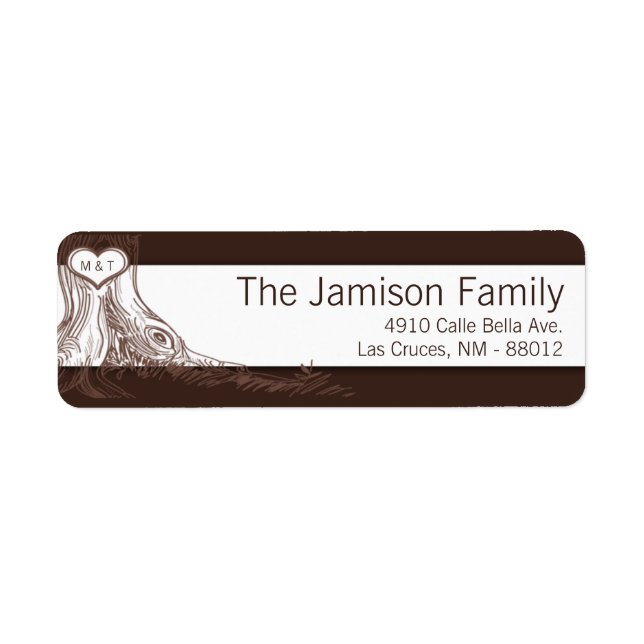 .75"x2.25" Rücksendeadresse Label Fall Tree Initia (Vorne)