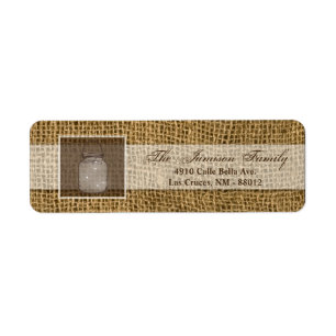 .75"x2.25" Rücksendeadresse Label Mason Jar String