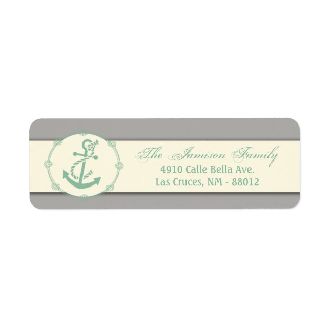 .75"x2.25" Rücksendeadresse Label Nautic Knoten An (Vorne)