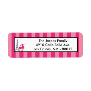 .75"x2.25" Rücksendeadresse Label Pink Poodle Pari