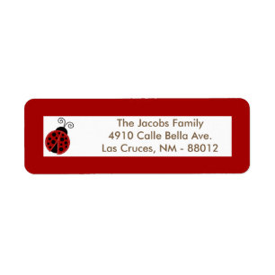 .75"x2.25" Rücksendeadresse Label Red Ladybug