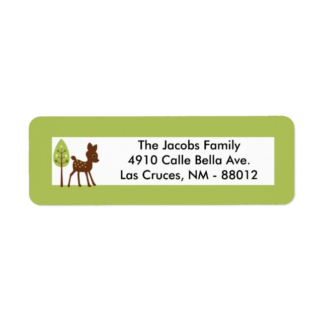 .75"x2.25" Rücksendeadresse Label Woodland Friends (Vorne)