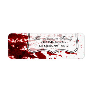 .75"x2.25" Rücksendeetikett Blutspritzer Vam