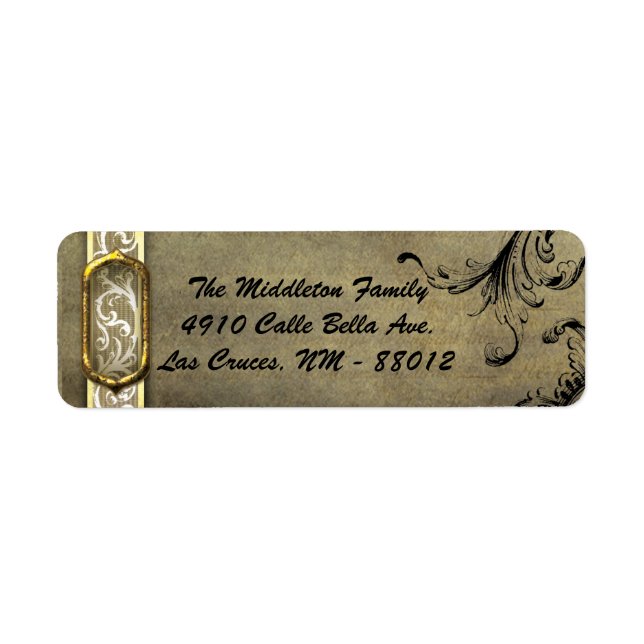 .75"x2.25" XMAS-Buckle Filigree-Rücksendeadresse (Vorne)