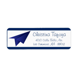 .75" x 2,25" Rücksendeadresse Paper Flugzeug Flyin