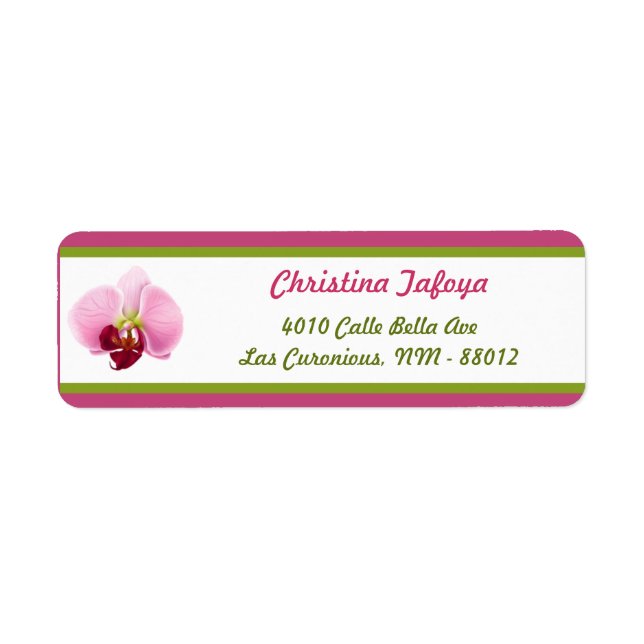 .75" x 2,25" Rücksendeadresse rosa orchid langer S (Vorne)