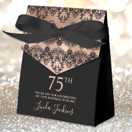 75th Birthday Elegant Rose Gold Lace Geschenkschachtel