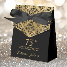 75th Birthday Gold Damask Thank You Geschenkschachtel
