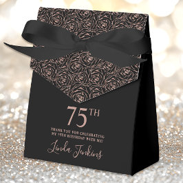 75th Birthday Rose Gold Glitter Roses Thank You  Geschenkschachtel